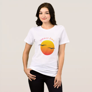 白い半袖Tシャツに太陽のデザイン トライブレンドTシャツ
