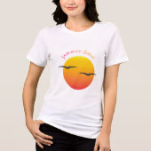 白い半袖Tシャツに太陽のデザイン トライブレンドTシャツ (正面)