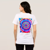 白い半袖Tシャツのタイダイ染めデザイン トライブレンドTシャツ (裏面全面)