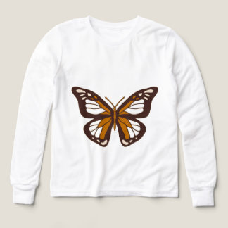 白い半袖Tシャツ蝶デザイン