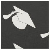 白い卒業の帽子の黒 ファブリック (クローズアップ)