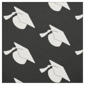 白い卒業の帽子の黒 ファブリック (見本)