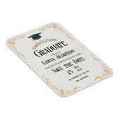 白い卒業写真マグネット招待状 マグネット (右側)