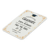 白い卒業写真マグネット招待状 マグネット (左側)