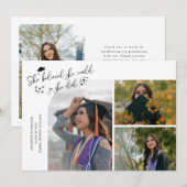 白い卒業生 彼女は信じた マルチ写真 案内状 (正面/裏面)