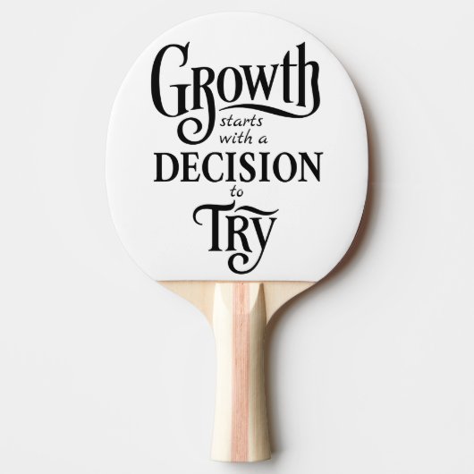 白い卓球ラケット – 成長開始 卓球ラケット (正面)