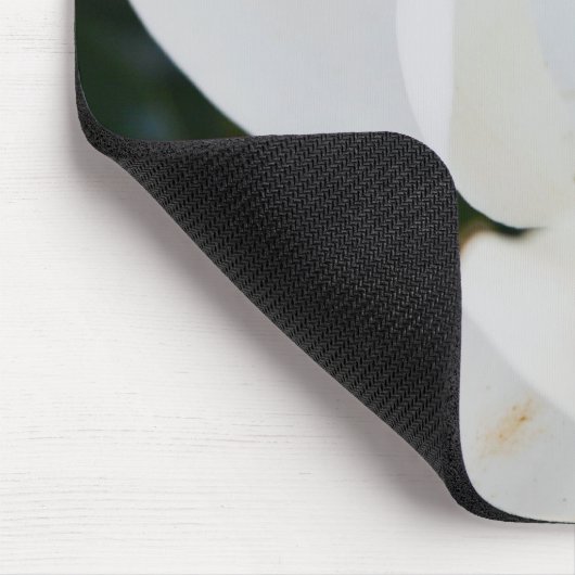 白い南マグノリアの花のギフトの花の終わり マウスパッド (コーナー)