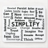 白い単語の雲 マウスパッド (正面)