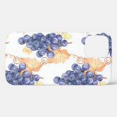 白い単離Bに継ぎ目のない紫のブドウの模様 Case-Mate iPhoneケース (裏面 (横))
