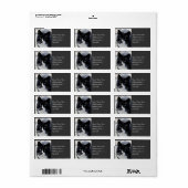 白い印が付いた黒いトム猫 ラベル (フルシート)