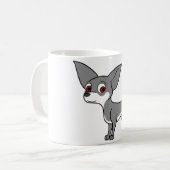 白い印を持つ青いチワワ コーヒーマグカップ (正面左)