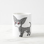 白い印を持つ青いチワワ コーヒーマグカップ (中央)