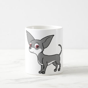 白い印を持つ青いチワワ コーヒーマグカップ
