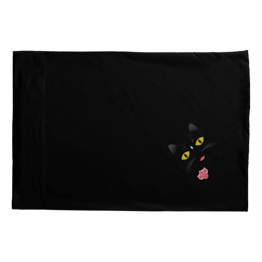 白い印を持つ黒猫 枕カバー (裏面)