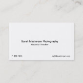 白い印刷のカメラマンの名刺 名刺 (裏面)