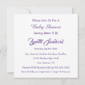 白い卵のそばに立つカラフルな花に囲まれた小さな鳥のイラスト 招待状 (裏面)