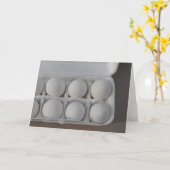 白い卵 カード (黄色い花)