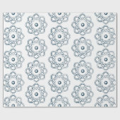 白い原子の記号にプロシアンブルー ラッピングペーパー (フラット)