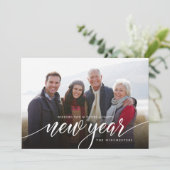 白い原稿の新年の休日の写真カード シーズンカード (スタンド正面)