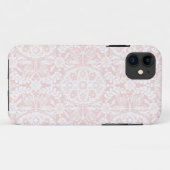 白い及びピンクのダマスク織のヴィンテージ Case-Mate iPhoneケース (裏面(横))