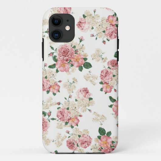 白い及びピンクのヴィンテージの花のiPhone 5の場合 Case-Mate iPhoneケース (裏面)