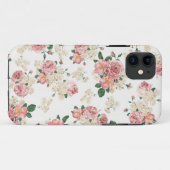 白い及びピンクのヴィンテージの花のiPhone 5の場合 Case-Mate iPhoneケース (裏面(横))