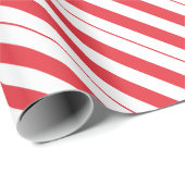 白い及び深紅のキャンディ・ケーンの対角線は縞で飾ります ラッピングペーパー (ロールコーナー)