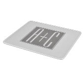 白い及び灰色上品なカップルInitails | カッティングボード (角)