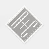 白い及び灰色上品なカップルInitails | スタンダードランチョンナプキン (角)