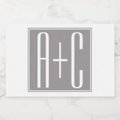 白い及び灰色上品なカップルInitails | フードラベル (シングルラベル)