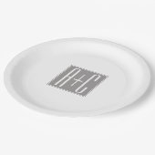 白い及び灰色上品なカップルInitails | ペーパープレート (アングル)