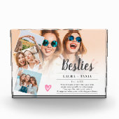 白い友最高のだちスクリプト4枚の写真コラージグリッド フォトブロック (正面)