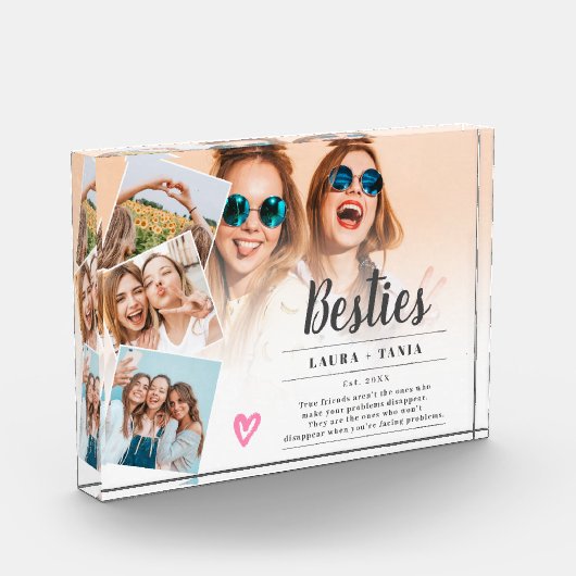 白い友最高のだちスクリプト4枚の写真コラージグリッド フォトブロック (左)