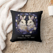 白い双子のバンニー クッション (ブランケット)