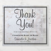 白い反射ありがとう結婚さん スパークリングワインラベル (シングルラベル)