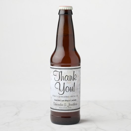 白い反射ありがとう結婚さん ビールラベル (正面)
