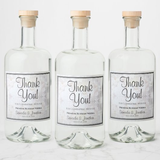 白い反射ありがとう結婚さん リキュールボトルラベル (ボトル)