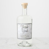 白い反射ありがとう結婚さん リキュールボトルラベル (正面)