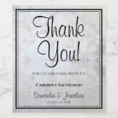 白い反射ありがとう結婚さん ワインラベル (シングルラベル)