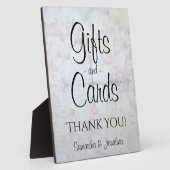 白い反射ギフト&カードサイン フォトプラーク (側面)