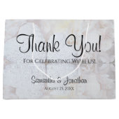 白い反射結婚の感謝抱き枕大 ラージペーパーバッグ (正面)