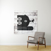 白い古木の黒い納屋 ファームパーティーの背景 タペストリー (インサイチュ(横))