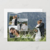 白い台本ありがとう結婚さんの写真コラージュアノウ 案内ポストカード (正面/裏面)