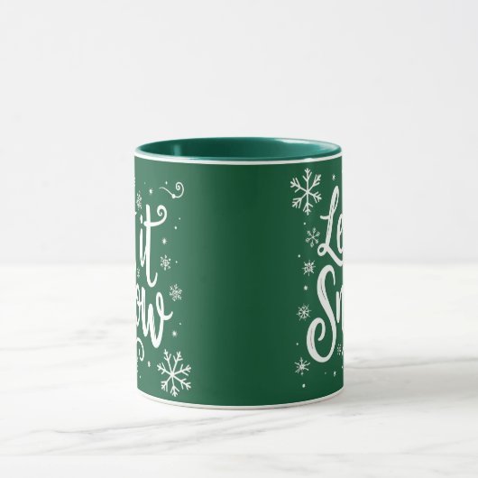 白い台本で雪の引用文エレガントを楽しめる マグカップ (中央)