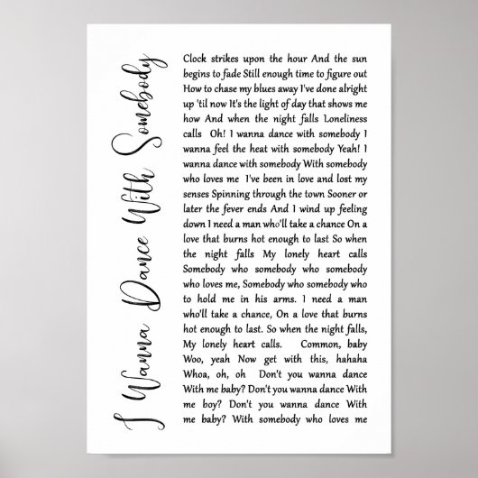白い台本の歌で踊りたい ポスター (正面)
