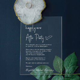 白い台本の結婚披露宴の後ずっと幸せに アクリル招待状