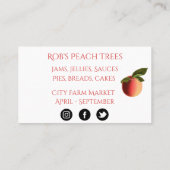 白い名刺に桃の植物が浮かぶ 名刺 (裏面)