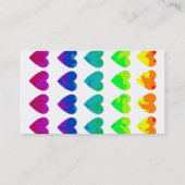 白い名刺に野生のレインボー空白のハート 名刺 (裏面)