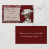 白い名刺のビクトリアンな女性 名刺 (正面/裏面)