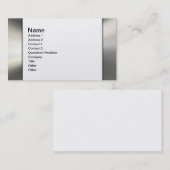 白い名刺の銀製の金属の一見のボーダー 名刺 (正面/裏面)